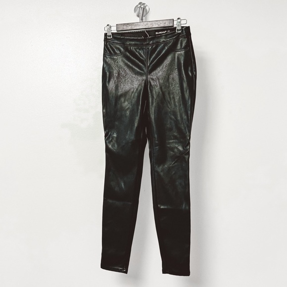 Blank NYC Vegan Leather Pull‎ On Holiday NYE Chic Skinny Ankle Pants Black - Picture 4 of 14
